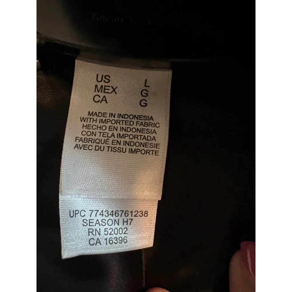 First Issue Liz Claiborne Black Puffer Vest Faux Fur Collar Large RN 52002